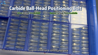 High‑Precision Tungsten Carbide Ball‑Head Positioning Bolt, 1/4‑28 UNF Thread